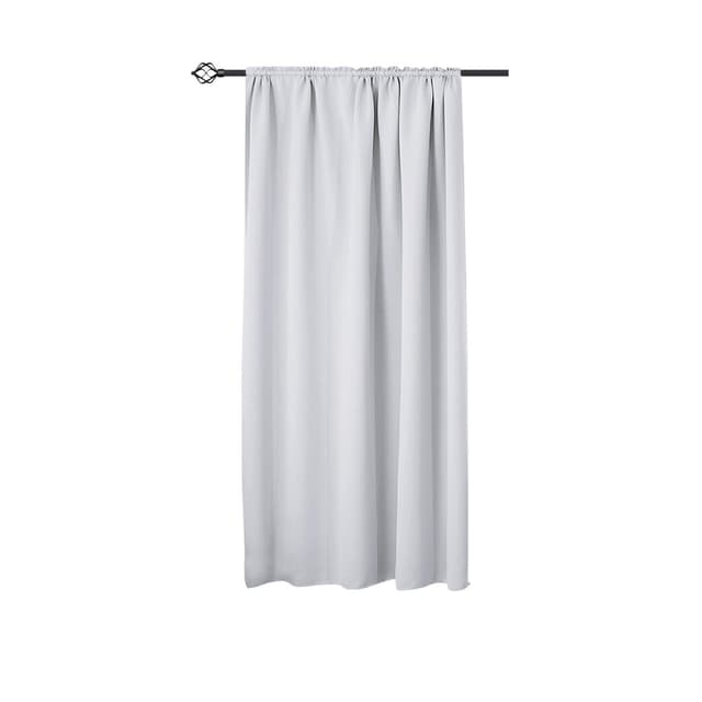 WOLTU Thermovorhang, Verdunklungsvorhang für Wohnzimmer Schlafzimmer, Blickdicht, mit Kräuselband für Schiene, 250g/m² Schwere Wärmeisolierende, 135 x 175 cm, Weiß H175 x B135 cm (1er Pack) Kalk/Grau- Weiß
