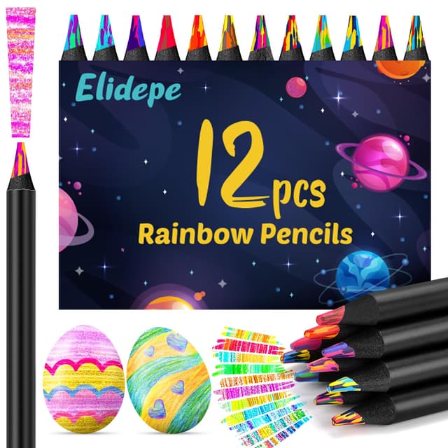 Elidepe Schultüte Füllung, Einschulung Mädchen, Buntstifte Kinder, 12 Farben Regenbogenstift, Mitgebsel Kindergeburtstag, Geschenke für Mädchen, Bastelset Kinder ab 6 Jahre,Geschenk Einschulung Kinder