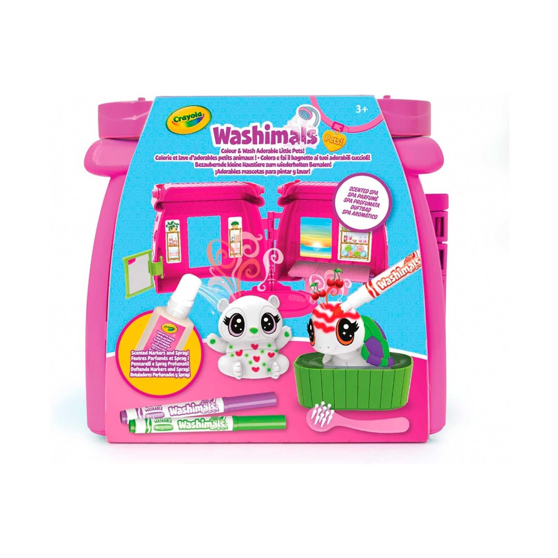 CRAYOLA Washimals Pets - Aktivitätsset Färben, Waschen und Färben mit Welpen, Duftendes Spa-Ambiente,, Empfohlenes Alter: ab 3 Jahren, 74-7475