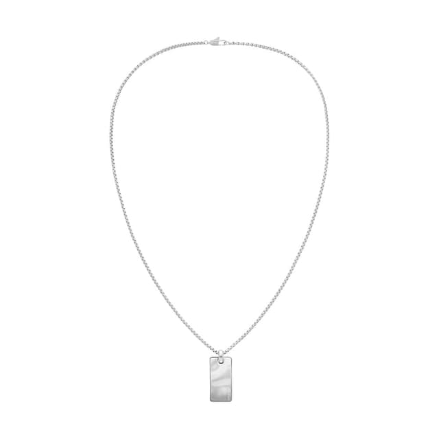 Calvin Klein Anhänger-Halskette aus Edelstahl für Herren Kollektion CK METALLIC WAVES - Erhältlich in Silber oder GunMetal Version Silver