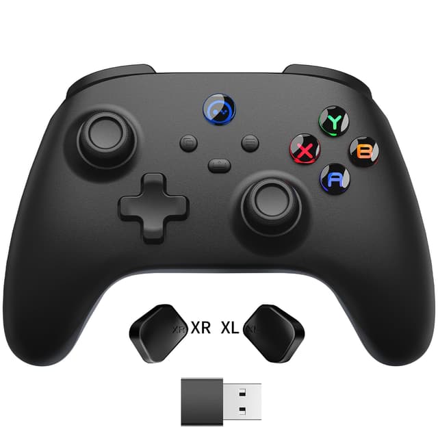 PC Controller Wireless für Windows/Steam Deck, Gaming Controller PC mit Zurück Taste, Hall Effekt Joystick & Trigger mit 2,4G-Dongle, Bluetooth Game Gamepad für Android/iPhone/Switch 2/Handy, Schwarz