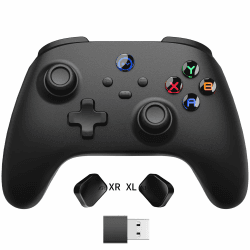 PC Controller Wireless für Windows/Steam Deck, Gaming Controller PC mit Zurück Taste, Hall Effekt Joystick & Trigger mit 2,4G-Dongle, Bluetooth Game Gamepad für Android/iPhone/Switch 2/Handy, Schwarz