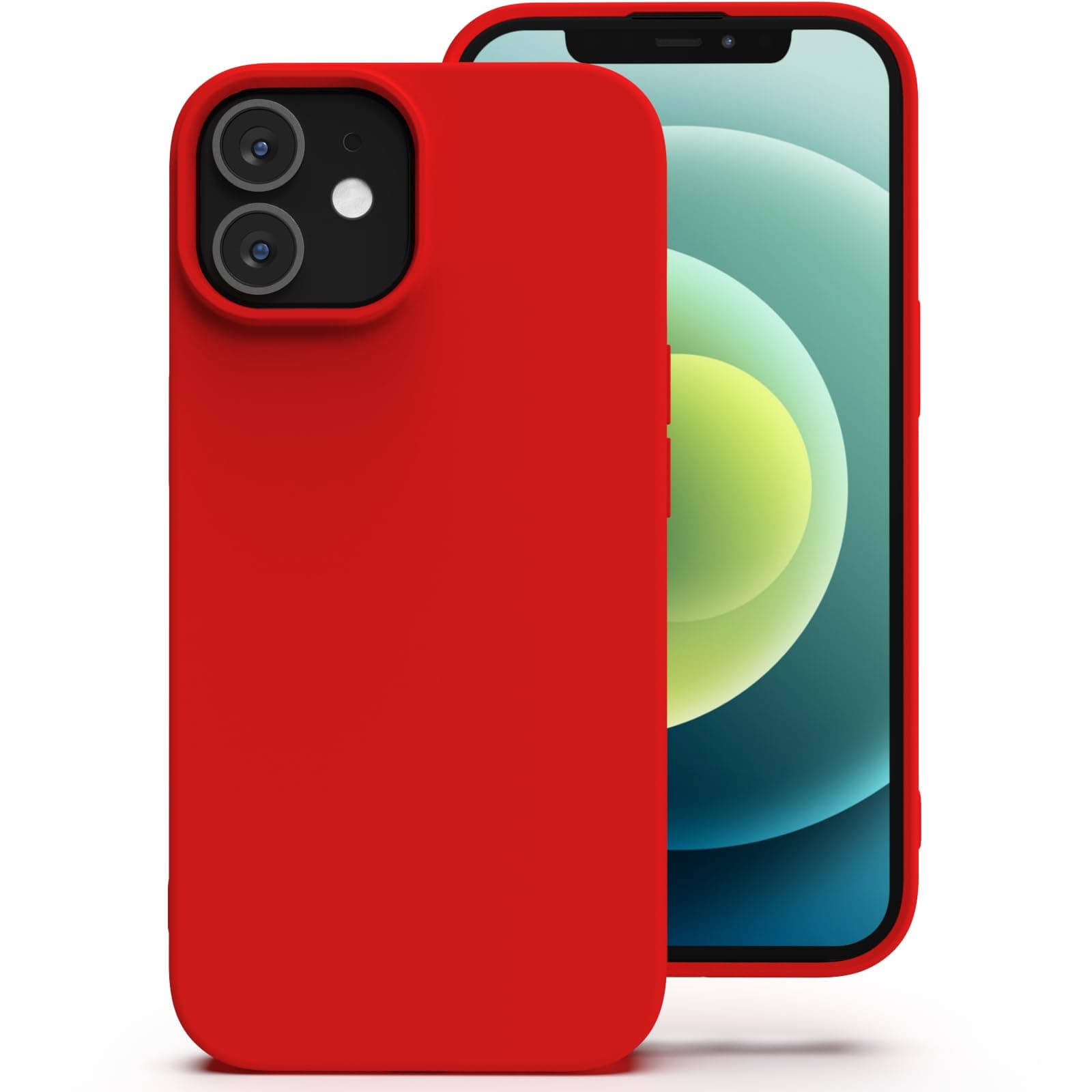 Zuvirelx Silikon Handyhülle für iPhone 12/12 Pro Hülle, Weiches Griff, Dünne, Minimalistisch, Stoßfest, rutschfest, Taschenpassend - Rot iPhone 12/12 Pro Rot