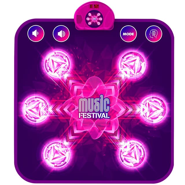 LEAPRCSTORE Tanzmatte für Kinder ab 4-12 Jahre Mädchen, Musikmatte mit 6 Leuchtenden Pfeilen, 5 Spielmodi und LED Anzeige, Weihnachten Geburtstag Spielzeug Geschenke für Junge & Mädchen