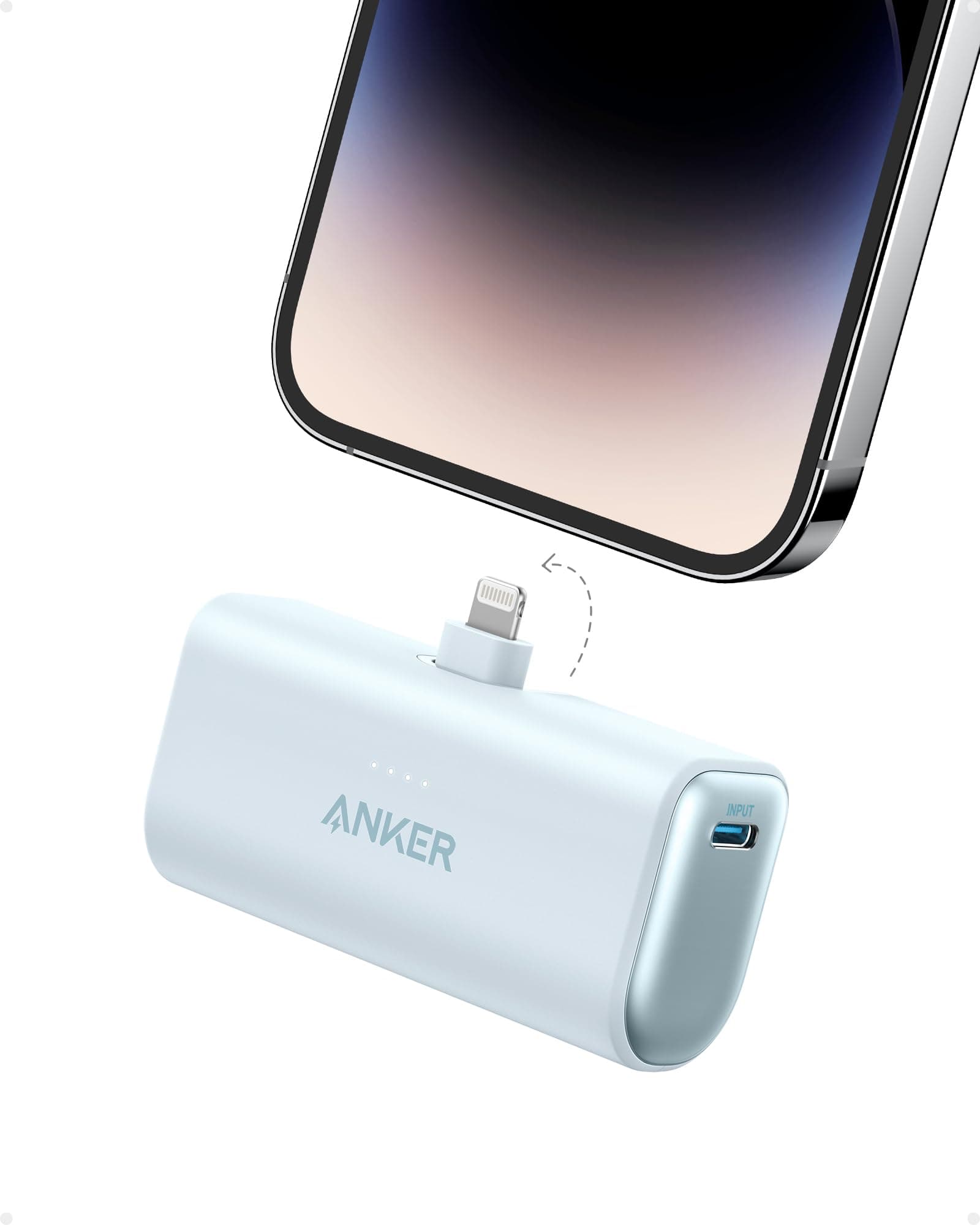 Anker 621 Powerbank mit integriertem Lightning-Stecker, 5.000 mAh MFi-zertifizierter 12W externer Handyakku, kompatibel mit iPhone 14/14 Pro / 14 Plus / 14 Pro Max, iPhone 13- und 12-Serie(Blau)