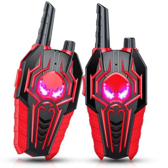 Toyokid Walkie Talkie Kinder ab 3 4 5 6 7 8 9 10 Jahre, Geschenk 3-10 Jahre Junge Walky Talky Kinder Outdoor Spielzeug Woki Toki Spielzeug Junge 3-12 Jahre Geburtstagsgeschenk Junge 3-10 Jahre Rot Schwarz