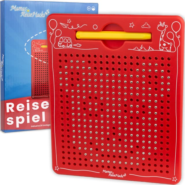 Mamas Reise Hacks Magnet Spiel für Kinder - Magnetische Zeichentafel [Beschäftigung Autofahrt und Flugzeug] Magisches Zeichenbrett Magnetspiel Klein (17,5 x21,5 cm)