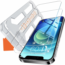 Tentoki für Panzerglas iPhone 12/12 Pro Panzer Schutz Glas (6,1 Zoll), Schutzfolie kompatibel mit iPhone 12/12 Pro Auto Dust-Elimination [9H+ Härte Folie][Kristallklar][Bläschenfrei] 2 Stück iPhone 12/12Pro Transparent