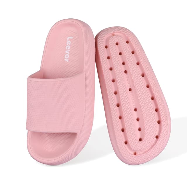 Leevar Hausschuhe für Damen Herren, Wolkenschuhe Dicke Plattform Sommer Strand Eva Weiche Sohle Slide Sandalen, Dusche Schnell Trocknend Badezimmer Massage Pool Gym Haus Slipper