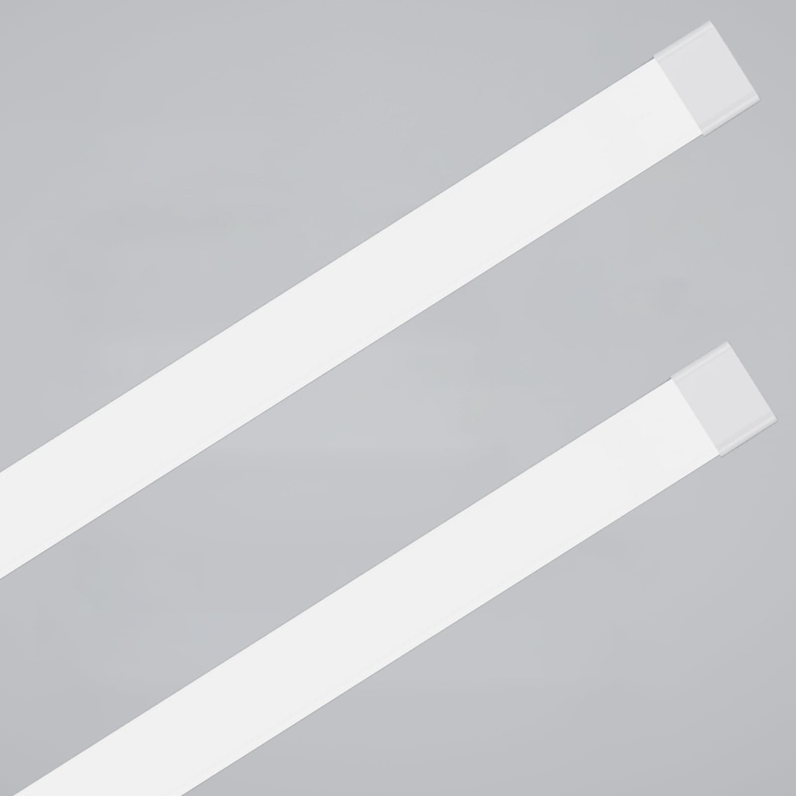 2PCS LED Feuchtraumleuchte 40CM mit Stecker Plug, 16W 4000k Neutralweiß 1800Lumen Verbindbar Deckenleuchte Feuchtraum Flach, Werkstattlampe Wasserfest IP65 Wannenleuchte für Keller Garage 16w 4000k Neutralweiß 2 Stück