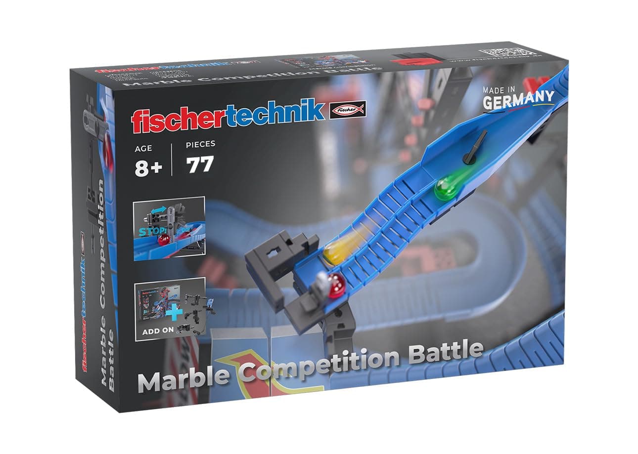 fischertechnik Marble Competition Battle 571898 – Murmelbahn-, Kugelbahn-Erweiterung, 3 Bahnelemente, ab 8 Jahre Add-On Battle