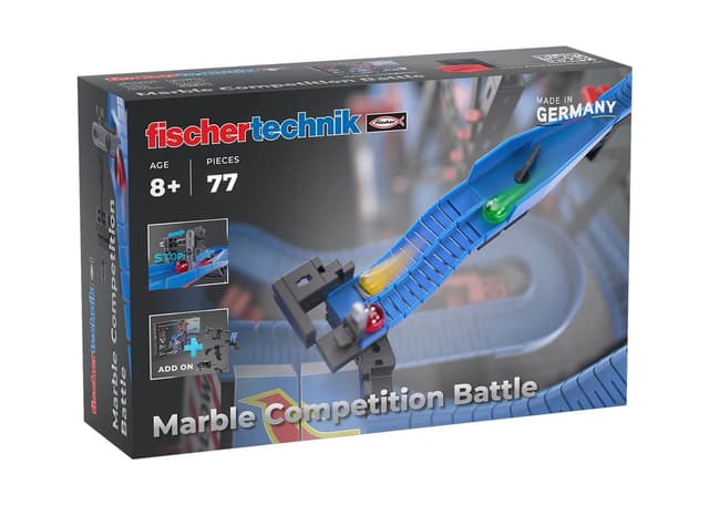 fischertechnik Marble Competition Battle 571898 – Murmelbahn-, Kugelbahn-Erweiterung, 3 Bahnelemente, ab 8 Jahre Add-On Battle