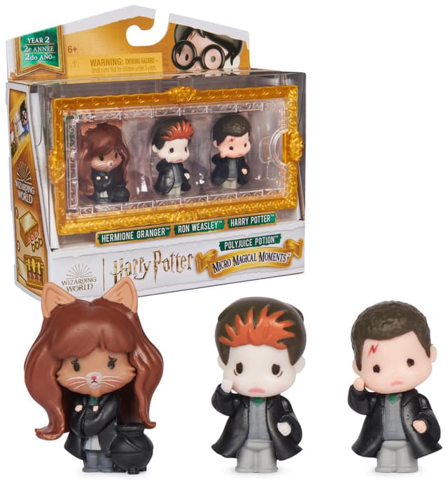 Wizarding World Harry Potter - Micro Magical Moments Sammelfiguren Multipack "Vielsaft-Trank" mit Harry, Hermine, Ron und Setzkasten, Spielzeug für Kinder ab 6 Jahren, Fanartikel (sortiert)