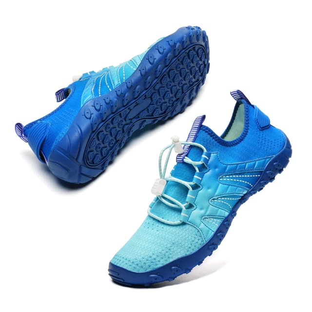 Herren Damen Badeschuhe Strandschuhe Wasserschuhe Schwimmschuhe Aquaschuhe Sommer Surfschuhe Barfußschuhe Schnelltrocknend(Schwarz,36 EU) 48 EU 18 Hellblau