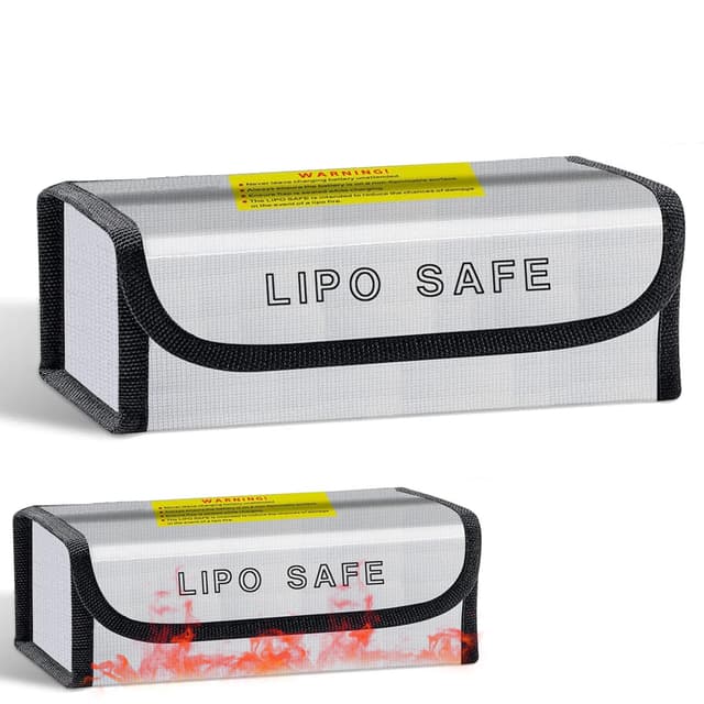 LYSHOOCE 2 Stück Lipo Safe Bag, Akku Tasche Feuerfest für Ladung und Transport(18.5x7.5x6cm)