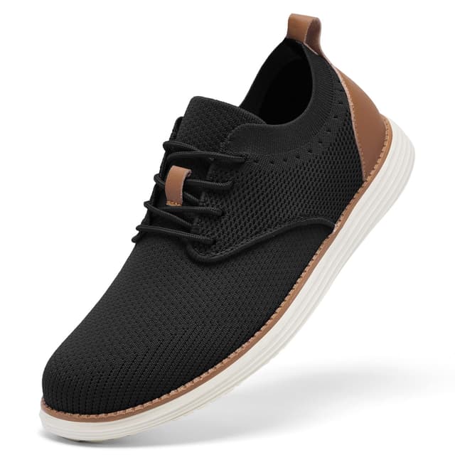 SHULOOK Atmungsaktive Sommerschuhe Herren Leichte Walkingschuhe Sommer Freizeit Business Schuhe Casual Moderne Breeze Sneakers Schwarz 43 EU