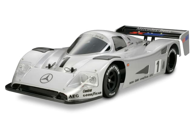 TAMIYA 47484 1:10 RC Mercedes-Benz C11 1990 Gr.C 2WD - Funkferngesteuertes Auto, Auto, Modell, Bauen, Hobby, RC-Bausatz, unlackiert, Silber