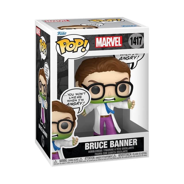 Funko POP! Marvel: Bruce Banner - Hulk - (Don't Make Me Angry) - Marvel Comics- Vinyl-Sammelfigur - Geschenkidee - Offizielle Handelswaren - Spielzeug Für Kinder und Erwachsene