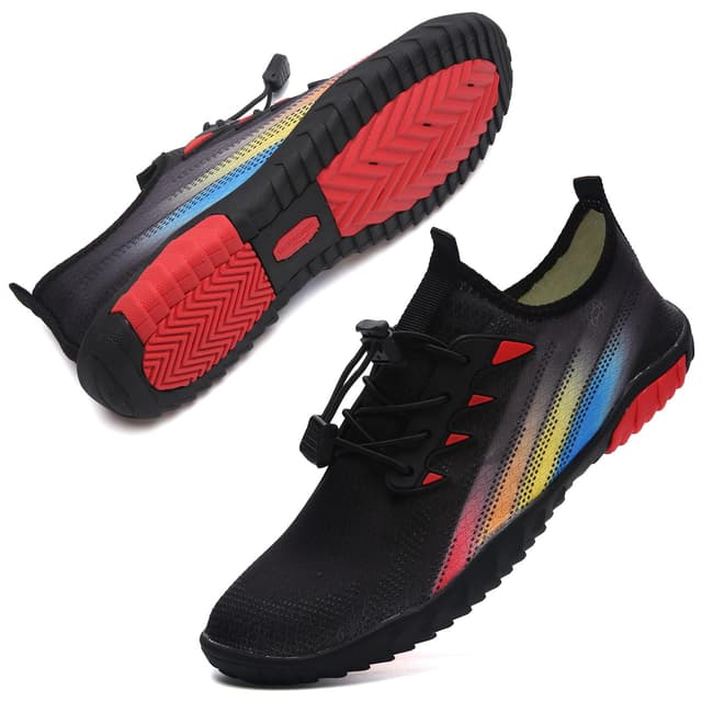 Herren Damen Badeschuhe Strandschuhe Wasserschuhe Schwimmschuhe Aquaschuhe Sommer Surfschuhe Barfußschuhe Schnelltrocknend(Schwarz,36 EU) 38 EU Nfa1009 Schwarz