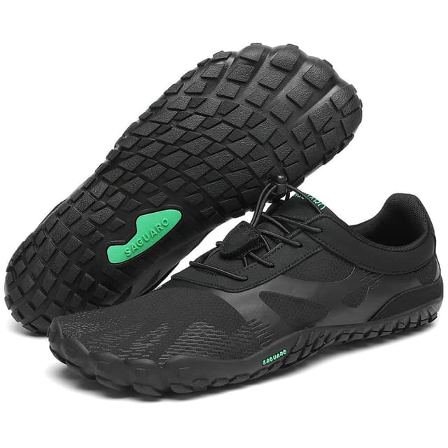 SAGUARO Unisex Barfußschuhe mit Breiter Zehenbox und Zero-Drop Solhe - Weich rutschfest Atmungsaktiv 40 EU Onyx Schwarz