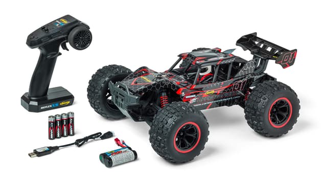 Carson 500404255 1:10 XS Offroad Fighter Cage 100% RTR rot - Ferngesteuertes Auto, RC Buggy, inkl. Batterien und Fernsteuerung, Offroad Buggy