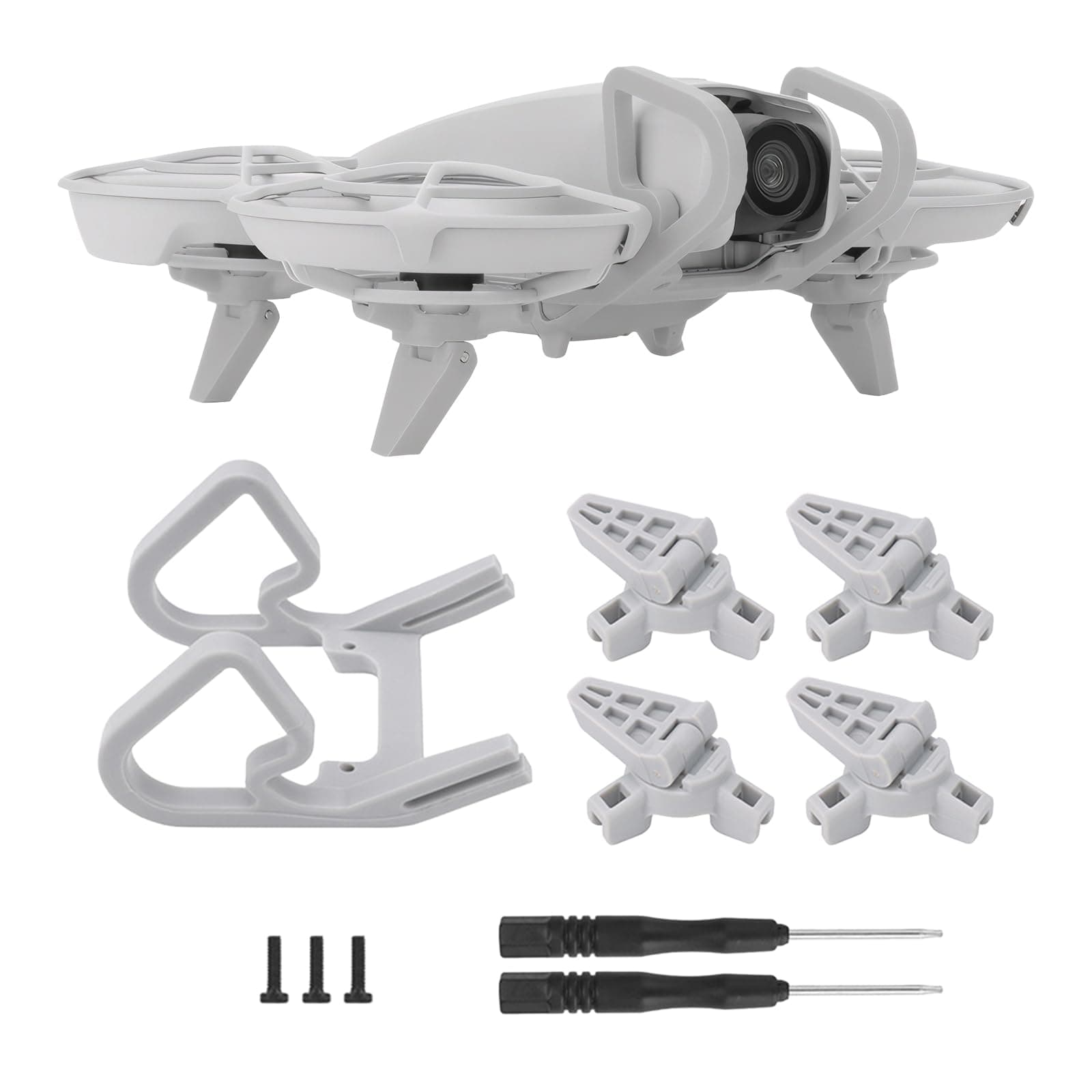Gimbal Bumper Guard für DJI Neo Zubehör, Gimbal Schutz, Geeignet für DJI Drohne Versicherung Kamera Kratzschutz mit Fahrwerk (Grau)
