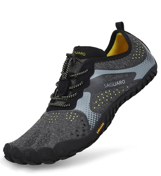 SAGUARO Unisex Barfußschuhe Indoor & Outdoor Fitnessschuhe, Gr. 36-48 38 EU Upgrade Schwarz