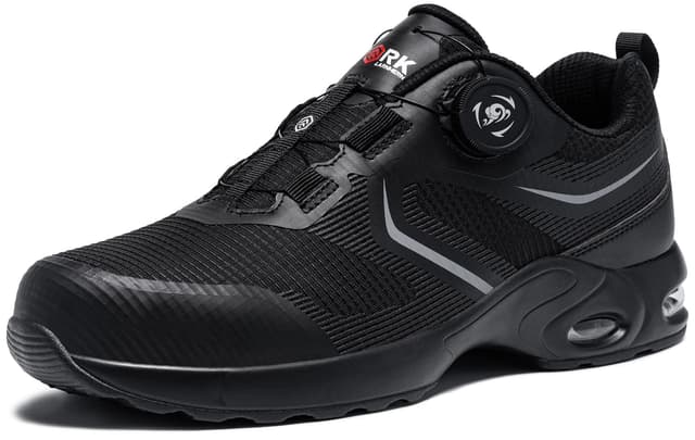 LARNMERN Arbeitsschuhe Unisex Leicht Normal Größe 35-51EU/Weit Größe 41-48EU Sicherheitsschuhe Herren Damen Pannensichere Sportlich Schutzschuhe Stahlkappen Komfort Atmungsaktiv Dämpfung Luftkissen 42.5 EU Carbonschwarz