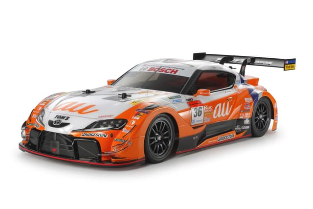 Tamiya 58703 1:10 RC au Tom´s GR Supra (TT-02) - ferngesteuertes Auto, RC Fahrzeug, Modellbau, Bausatz zum Zusammenbauen, Bausatzmodell, Unlackiert