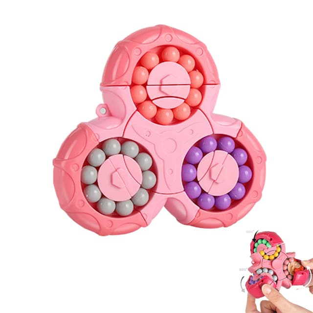 Magic Bean Rotierender Würfel – kreatives Fingerwürfel-Puzzle-Spielzeug, magische Bohne, spezielle Form, magischer Würfel, Ballspiel, Magie, Geschenk für Kinder ab 3 Jahren für Weihnachten, Geburtstag Pink