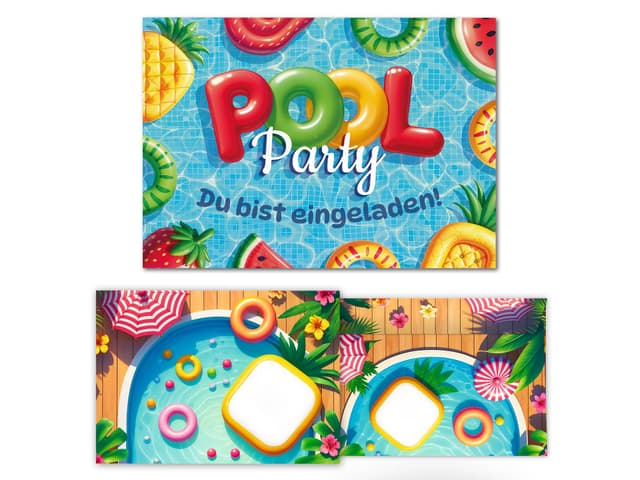 8 Einladungskarten inkl. 8 Umschläge zum Kindergeburtstag Schwimmbad Pool Party Mädchen Jungen Jungs Kinder Einladungen Geburtstag Geburtstagseinladungen Kids Karten + Umschläge 8-er Set