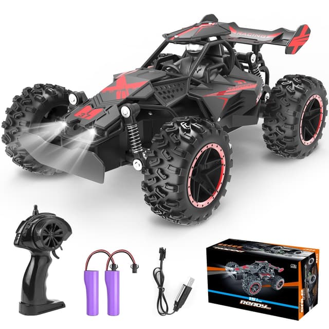 Ferngesteuertes Auto, 2.4Ghz RC Auto, 1:18 20km/h RC Buggy, 40m Fernbedienung Offroad Spielzeugauto, Wiederaufladbares 2WD RC Car für Kinder ab 6 Jahre, G03063R