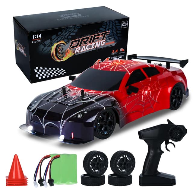 iBlivers Ferngesteuertes Auto, 1:14 Drift Auto Ferngesteuert Monstertruck mit Voll-Proportional-Gashebel 4WD GT RC Drift Cars mit coolem Lichtfahrzeug RC Driften Autos für Jungen Kinder Erwachsene