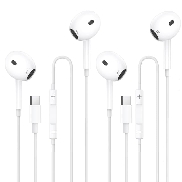 2Pack USB C Kopfhörer für iPhone 15 16 Plus Pro Max, In-Ear Earpods mit Kabel Typ C, HiFi-Stereo-Ohrhörer Kompatibel mit Mikrofon für Samsung Galaxy S23 S22 S21 S20+ Ultra/iPad Pro/Mini 6th Gen/Huawei