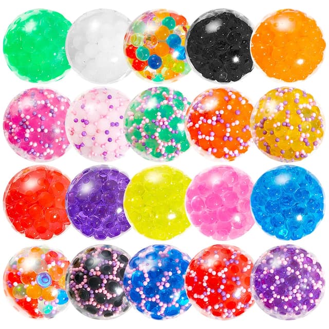 HOUT 20 Stück Mitgebsel Kindergeburtstag Squishy Stressball - Anti Stress Bälle Kindergeburtstag Gastgeschenke - Antistressbälle für Kinder Erwachsene - Kleine Geschenke für Kinder
