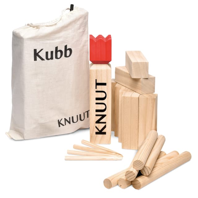 Toyfel Kubb Outdoor Spiel XXL - Original Wikinger Spiel - Schweden Schach - Holz Schwedenschach mit Stoffbeutel Wurfspiel aus FSC® Kieferholz für Kinder und Erwachsene