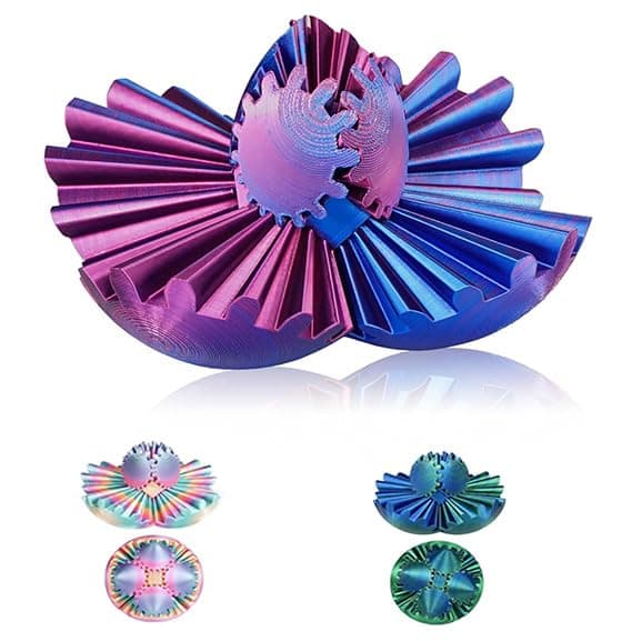 HORREX 10cm Zahnradball Zahnrad Kugel Fidget Toys 3D Gear Ball Adhs Spielzeug Zahnradkugel Fidget Toy Anti Stress Spielzeug Wiggly Toy Gear Ball 3D Gedrucktes Fidget für Kinder und Erwachsener
