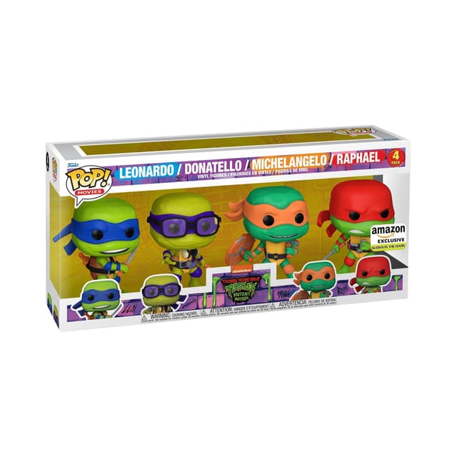 Funko POP! Movies: Teenage Mutant Ninja Turtles (TMNT) - 4 Pack - Amazon-Exklusiv - Vinyl-Sammelfigur - Geschenkidee - Offizielle Handelswaren - Spielzeug Für Kinder und Erwachsene - Movies Fans