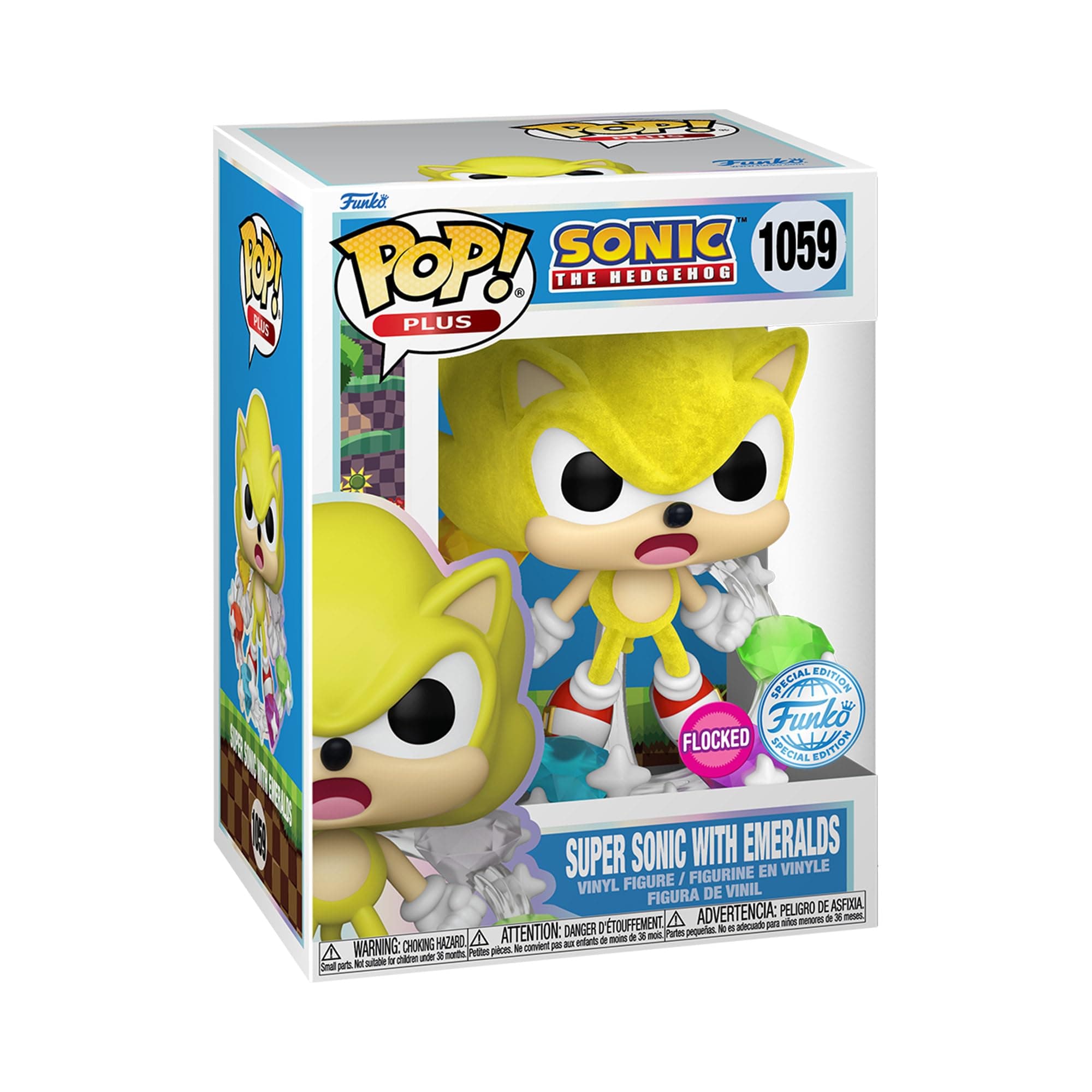 Funko Pop! Plus: Sonic - Super Sonic mit Emeralds - Sonic The Hedgehog - Amazon-Exklusiv - Vinyl-Sammelfigur - Geschenkidee - Offizielle Handelswaren - Spielzeug Für Kinder und Erwachsene