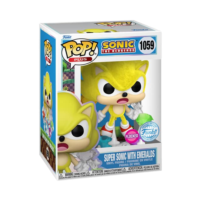 Funko Pop! Plus: Sonic - Super Sonic mit Emeralds - Sonic The Hedgehog - Amazon-Exklusiv - Vinyl-Sammelfigur - Geschenkidee - Offizielle Handelswaren - Spielzeug Für Kinder und Erwachsene