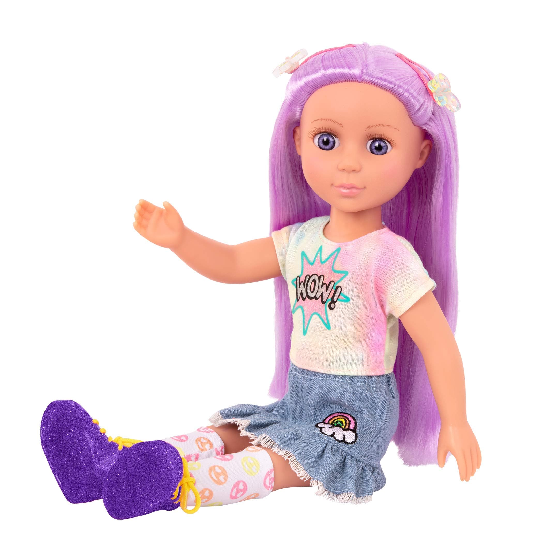 Glitter Girls Puppe zum Frisieren Luma – Bewegliche 36 cm Puppe mit Extensions, Haarspangen, Kleidung, Zubehör – Spielzeug ab 3 Jahre (17 Teile)