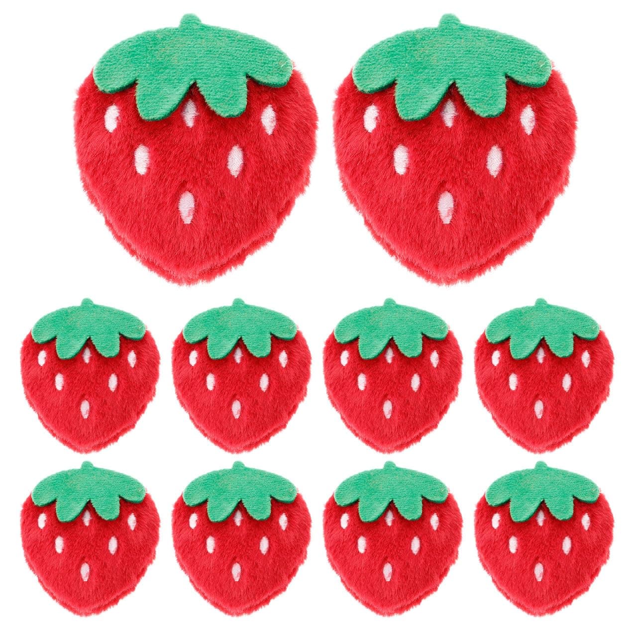 HEMOTON 10 Stück Plüsch Erdbeere Aufnäher Bügelbild Aufbügeln ügler Bügeleisen auf Patches Sticker Erdbeerflecken Applikation DIY T-Shirt Jeans Kleidung Taschen Flicken