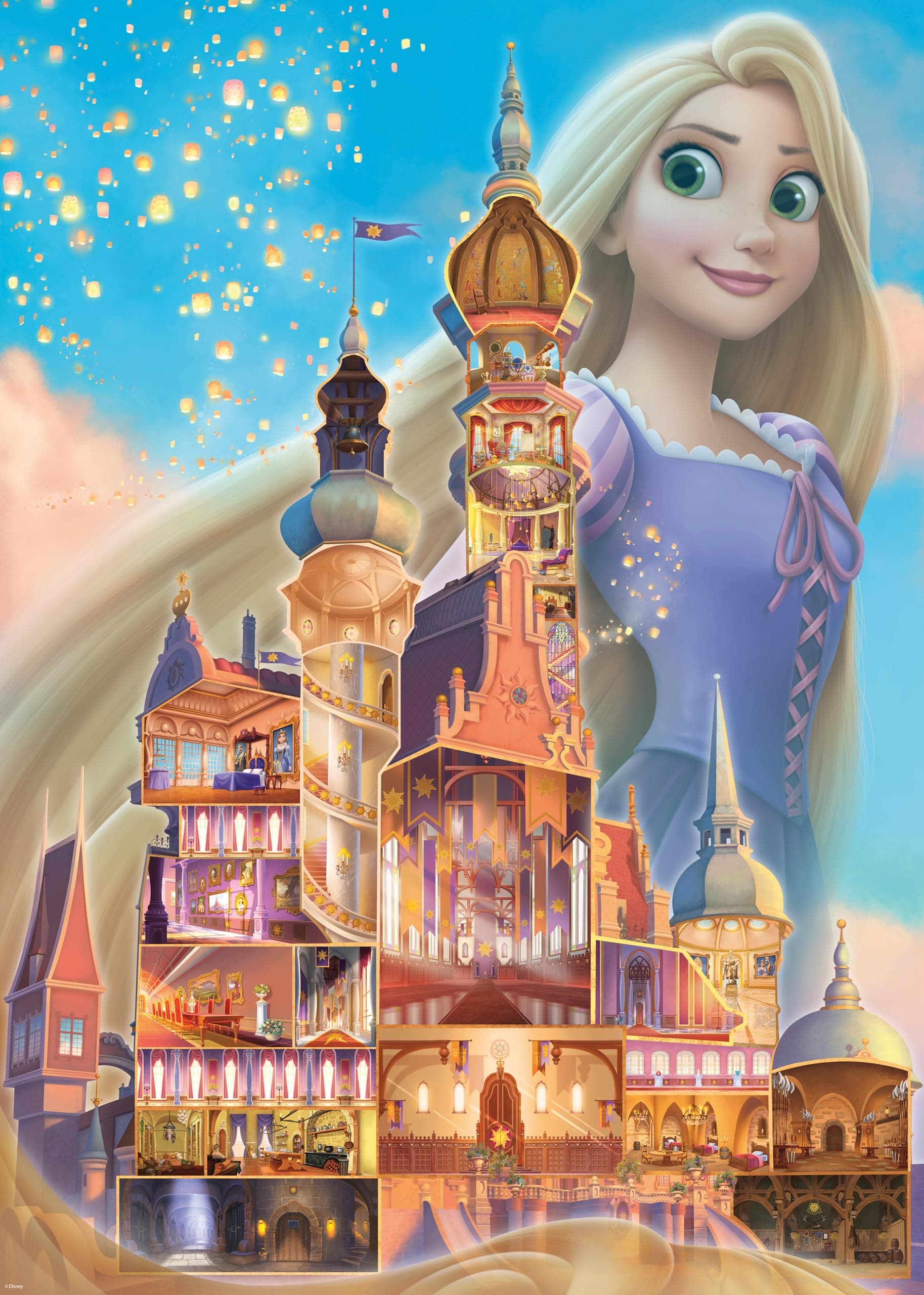 Ravensburger Puzzle 12000264 - Rapunzel - 1000 Teile Disney Castle Collection Puzzle für Erwachsene und Kinder ab 14 Jahren