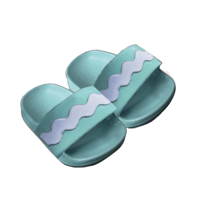 Heless 2007 - Bade-Schuhe für Puppen, Trendige Badeschlappen in Mint, Größe 38-45 cm