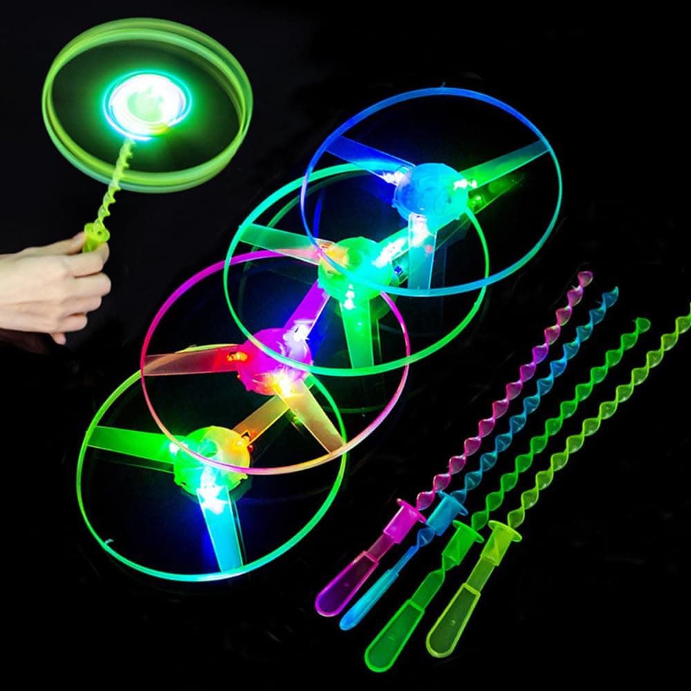 Piucrty Mitgebsel Kindergeburtstag Propeller Leuchtspielzeug 12Pcs Gastgeschenke 5-10 Jahre Give Aways Kinder Leuchtendes Fliegendes Spielzeug Party Gadgets Led Mitbringsel Geschenke Wundertüte Led Fliegende Scheibe