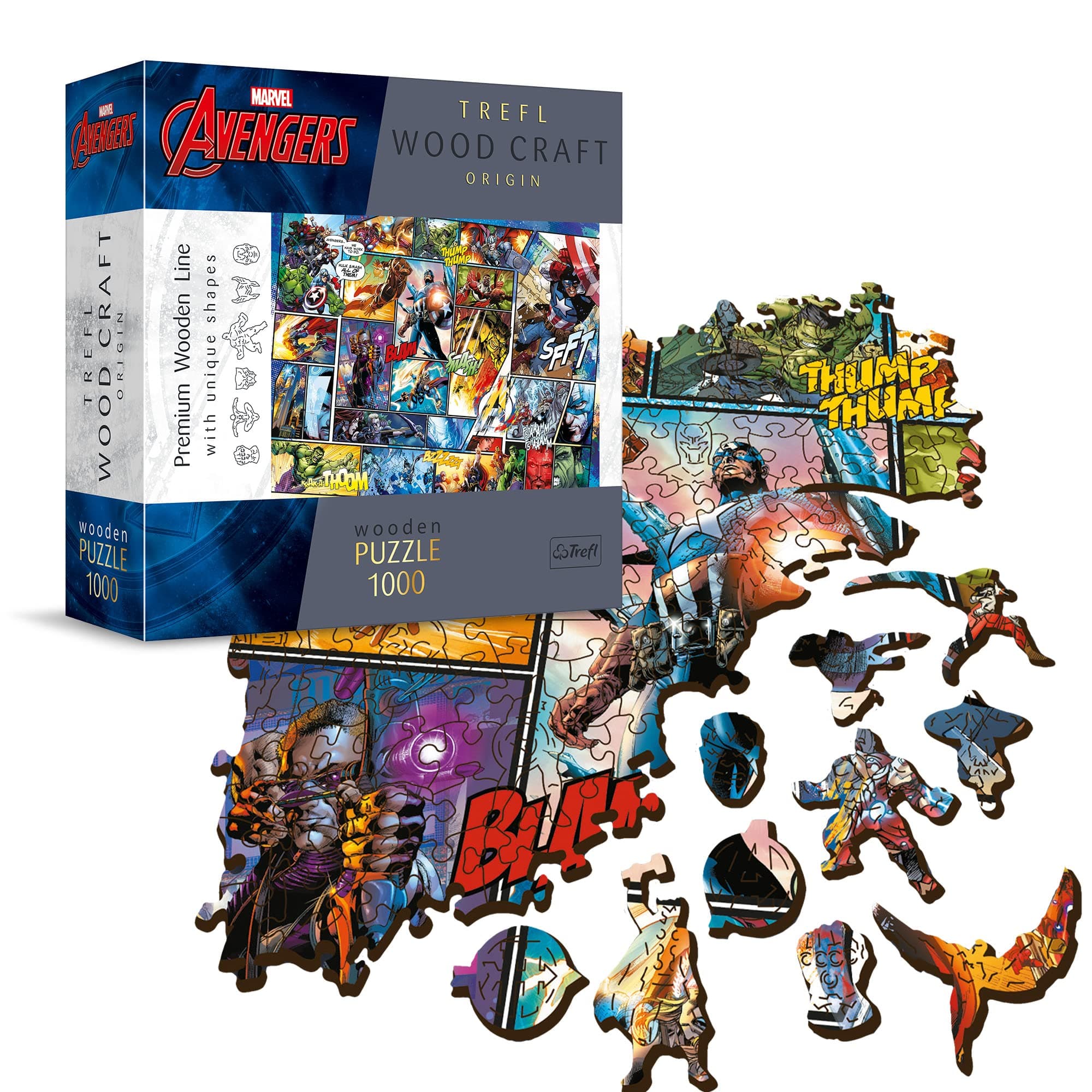 Holz Puzzle 1000 Avengers, Holzpuzzle: Marvel Comic Universe