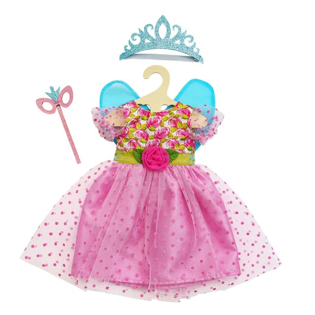 Heless 1440 - Puppenkleidung im Design Prinzessin Lillifee, Kleid inkl. Glitzerkrone und Augenmaske für Puppen und Kuscheltiere der Größe 28-35 cm