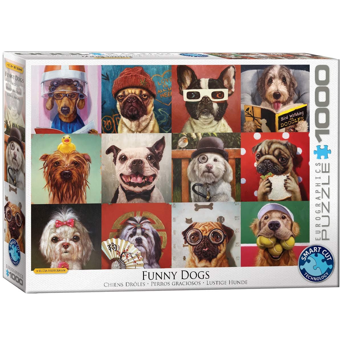 Eurographics 1000 Teile - Lustige Hunde von Lucia Heffernan, 48x68cm