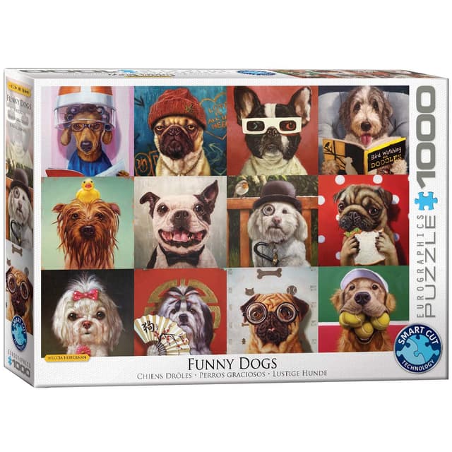 Eurographics 1000 Teile - Lustige Hunde von Lucia Heffernan, 48x68cm