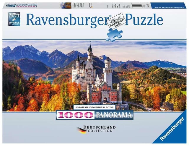 Ravensburger Puzzle 15161 - Schloss in Bayern - 1000 Teile Puzzle für Erwachsene und Kinder ab 14 Jahren, Puzzle von Schloss Neuschwanstein im Panorama-Format